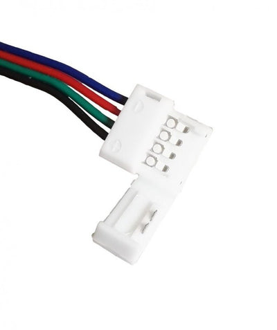 LEDstrip RGB, connector 10mm + draad, binnenshuis IP20