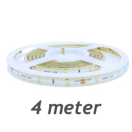 LEDstrip rood | 12V DC - 4,8W - 60 LED's/m | binnenshuis IP20 | 4 meter | dimbaar - LEDPLANET.NL