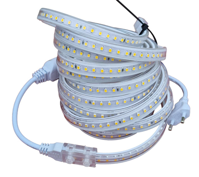 Guirlande lumineuse plate blanc chaud - 3000 K - 4 mètres | 230 V CA - 120 LED/m | étanche aux projections IP65 - LEDPLANET.NL