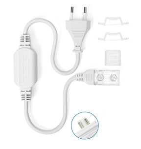 Lichtslang startset connector, stekker +- 30cm 230V AC, reserveset