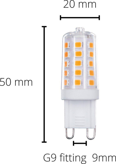 Ampoule LED G9 - Transparente - 3W remplace 28W - lumière blanc chaud - Dimmable