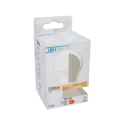 Ampoule LED E14 ronde - 250 lm - lumière blanc chaud - 1 ampoule