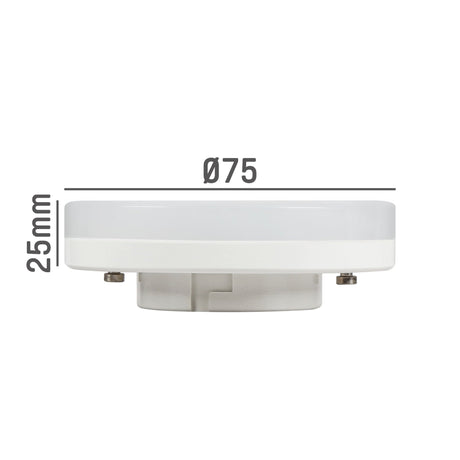 Ampoule LED 600 lumens - 6,5W - Blanc froid 4000K - GX53 - Dimmable - Remplace une ampoule halogène de 48W - Extra-plate