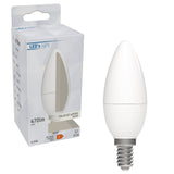 LED kaarslamp E14 koelwit 4000K - 4.9W 470 lumen - mat opaal