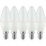 Ampoule flamme LED E14 blanc chaud 2700K - 4.5W 470 lumens - Verre mat - 5 pièces