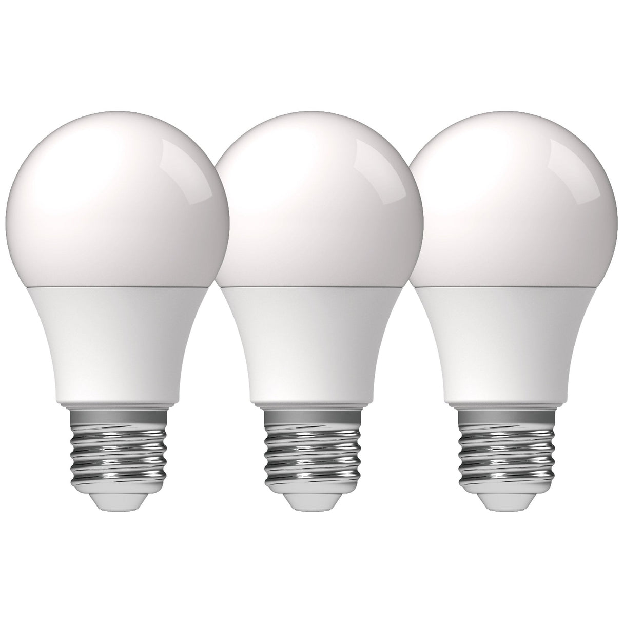 Ampoules LED E27 - 8W remplace 60W - Durée de vie jusqu'à 15 ans - Blanc chaud - PACK DE 3