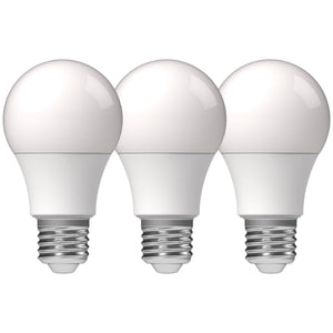 Ampoules LED E27 - 8W remplace 60W - Durée de vie jusqu'à 15 ans - Blanc chaud - PACK DE 3