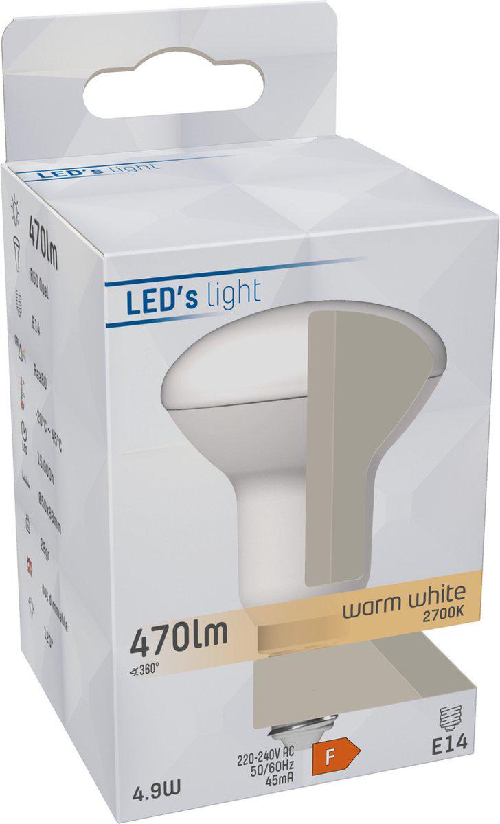 E14 LED lamp - R50 - Warm wit licht - 4.9W vervangt 40W