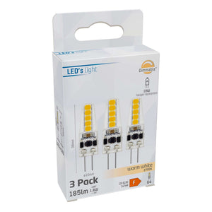 LED Capsule G4 185 lumen - 1,8W - Warmwit 2700K - 12V - Dimbaar - IP20 - 3 stuks
