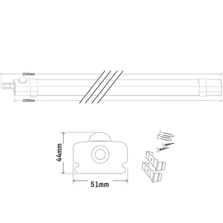 LED Vochtbestendig armatuur met PIR sensor 120cm - 4100 lumen - 36W - Koelwit 4000K - IP65 - 4 stuks