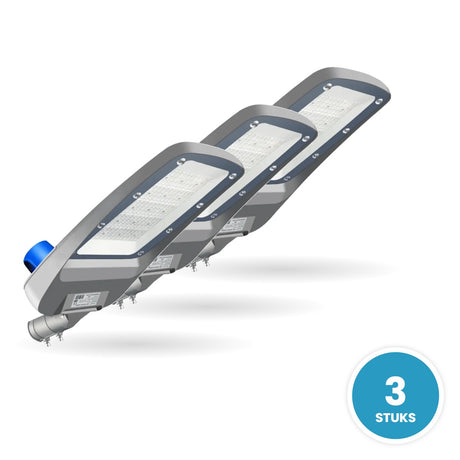 LED Straatverlichting, Koelwit 4000K, Daglichtsensor, IP66 IK10, 3 stuks, 230V