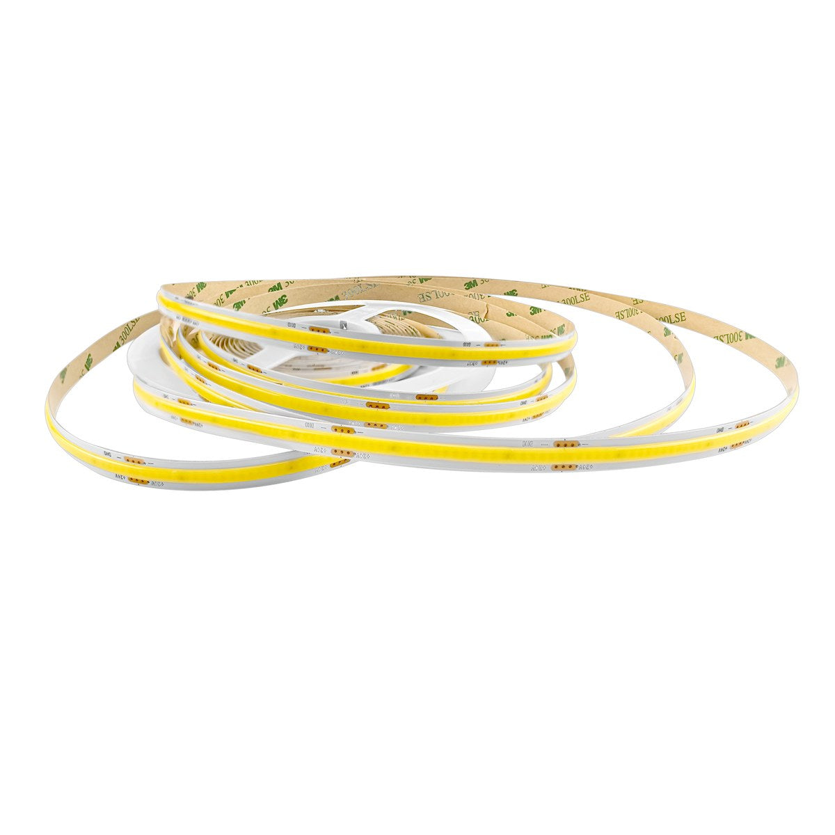COB LED strip 24V 8W/m geel, rol van 5 meter