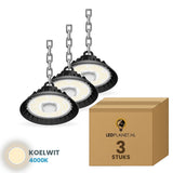 highbay high bay hanglamp ledplanetnl 100w rond 160lm w 3 stuks 4000k