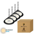 highbay high bay hanglamp ledplanetnl 100w rond 160lm w 4 stuks 3000k