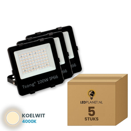 led schijnwerper 100w 5 stuks 4000k