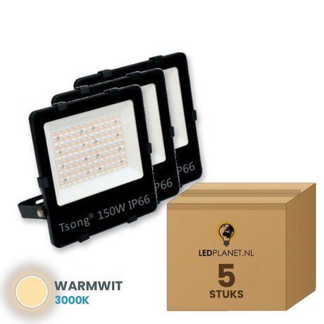 led schijnwerper 150w 5 stuks 3000k