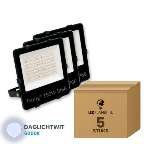 led schijnwerper 150w 5 stuks 6000k