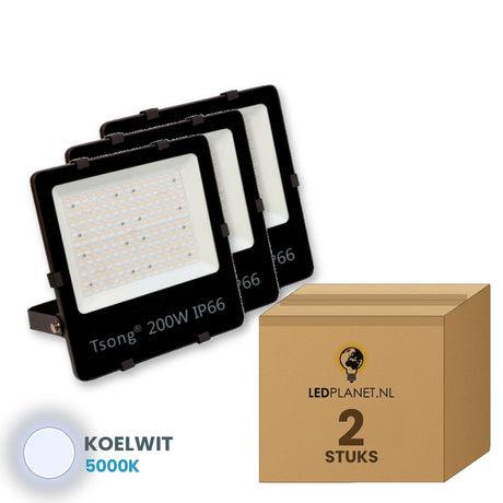 led schijnwerper 200w 2 stuks 5000k