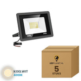 Doos met 5 stuks LED schijnwerper 30W, lichtkleur koelwit 4000K