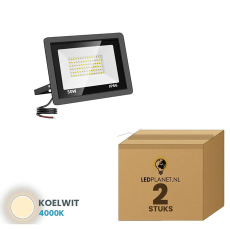 LED Schijnwerper 50W - 2 stuks - doos