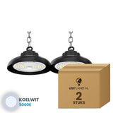 Doos met 2 stuks UFO LED high bay 100W, lichtkleur koelwit 5000K