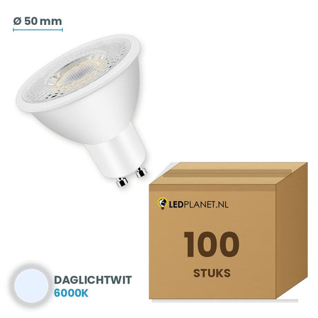 LED spot GU10 3W daglichtwit 6000K, doos met 100 stuks