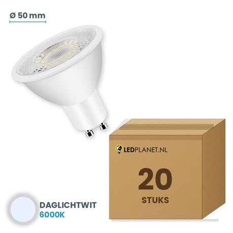 LED spot GU10 3W daglichtwit 6000K, doos met 20 stuks