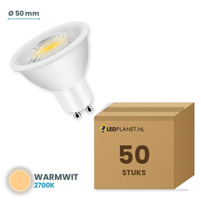 LED spot GU10 3W warmwit 2700K, doos met 50 stuks