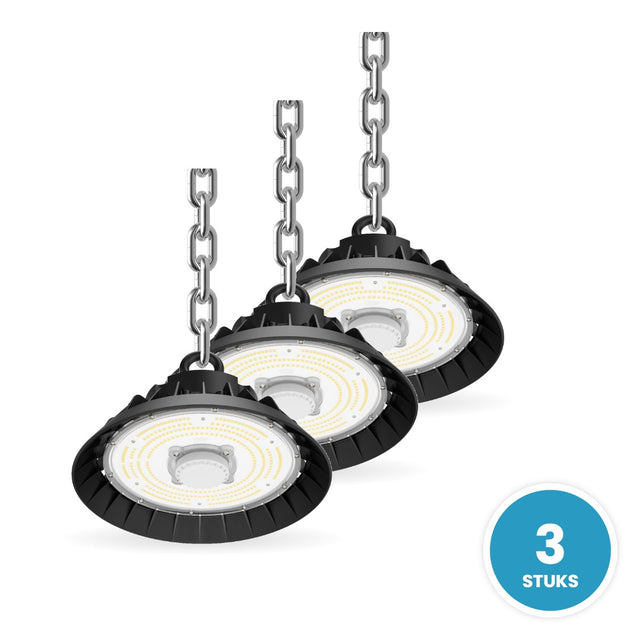 UFO LED high bay lamp, Bewegingssensor, 0-10V Dimbaar, IP65, 3 stuks