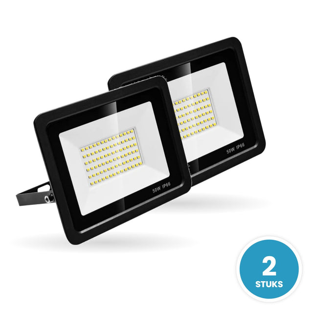 LED Breedstraler 50W 4000K IP66 5000 lumen kantelbaar, 2 stuks