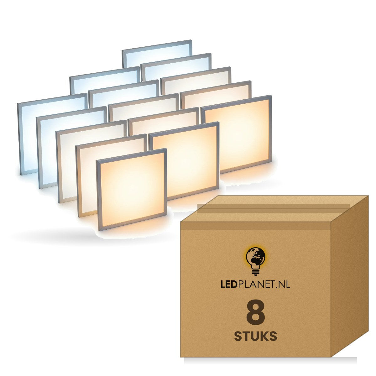 LED paneel, 5CCT, 28W, UGR<19, 3000K t/m 6000K, wit frame, doos 8 stuks