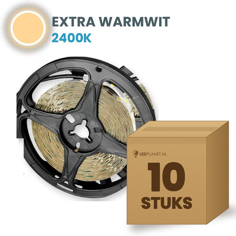 Doos met 10 rollen LED strip, extra warmwit 2400K