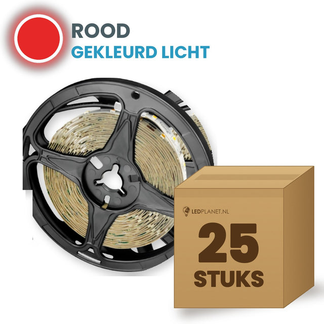 Doos met 25 rollen LED strip, rood