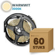 Doos met 60 rollen LED strip, warmwit 3000K