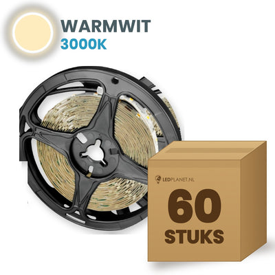Doos met 60 rollen LED strip, warmwit 3000K