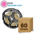 Doos met 60 rollen LED strip, roze