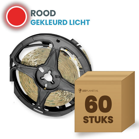 Carton de 60 rouleaux de ruban LED, rouge
