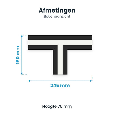 LED Lichtbalk T-verbinder 90° 10W 1.200lm - Koelwit 4000K - Zwart - Koppelbaar - 230V
