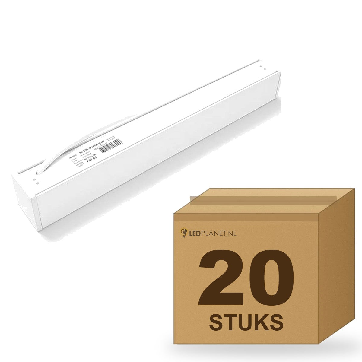 Doos met 20 hangende LED lichtbalken 150 cm wit