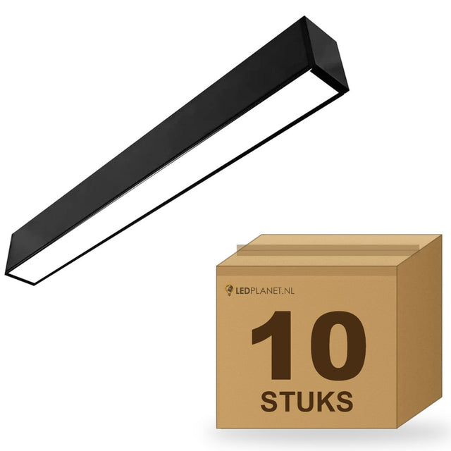 Doos met 10 hangende LED lichtbalken 60 cm zwart