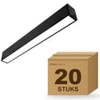 Doos met 20 hangende LED lichtbalken 120 cm zwart