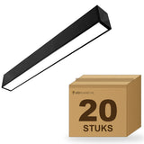 Doos met 20 hangende LED lichtbalken 120 cm zwart