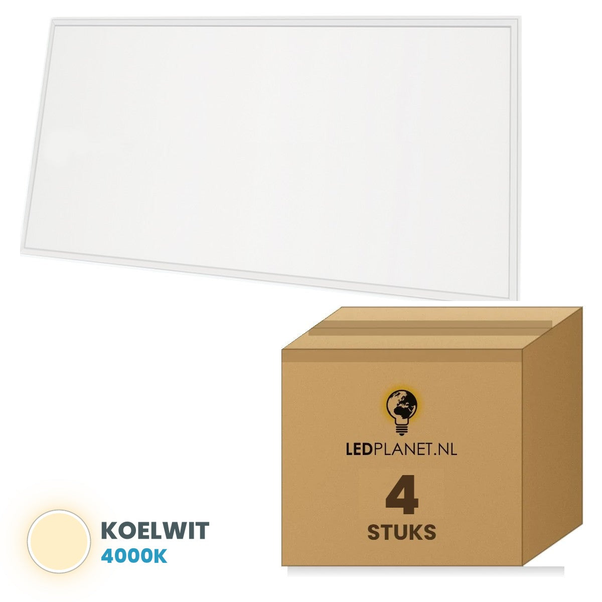 Carton de 4 pièces, couleur de lumière blanc neutre 4000K