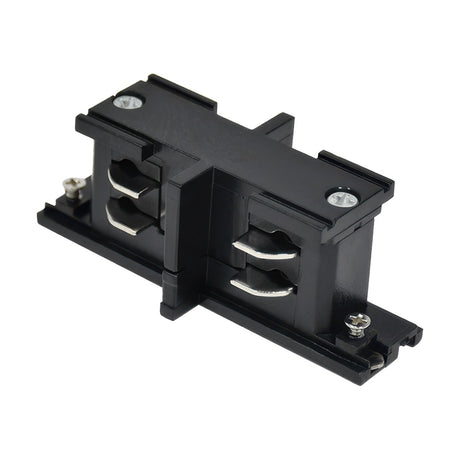Mini rechte I-verbinder zwart voor 3-fase rail
