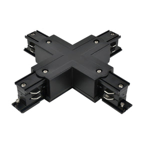 X-kruisverbinder zwart voor 3-fase rail
