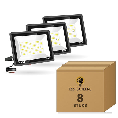 LED Schijnwerper 150W, 18.000 lm, 120° Breedstraler, IP66, doos 8 stuks