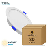 Set van 30 stuks LED Downlight Rond Ø121mm - Koelwit 4000K - in LEDPLANET doos