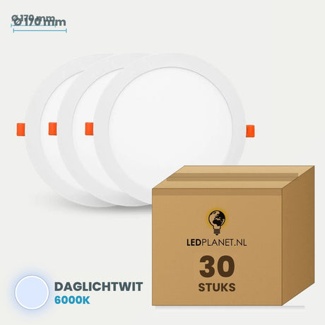 Set van 30 stuks LED Downlight Rond Ø170mm - Daglichtwit 6000K - in LEDPLANET doos