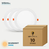 Set van 10 stuks LED Downlight Rond Ø220mm - Warmwit 3000K - in LEDPLANET doos