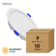 Set van 10 stuks LED Downlight Rond Ø225mm - Warmwit 3000K - in LEDPLANET doos